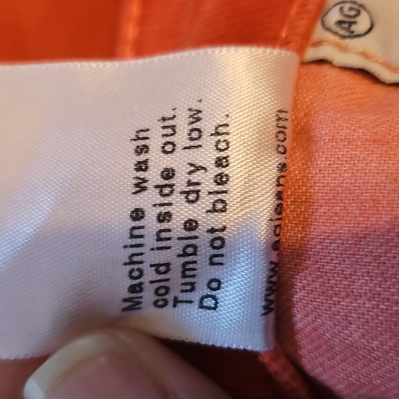 AG Adriano Goldschmied Stevie Slim Straight Corduroy Pants Orange Size 25R - Picture 7 of 8